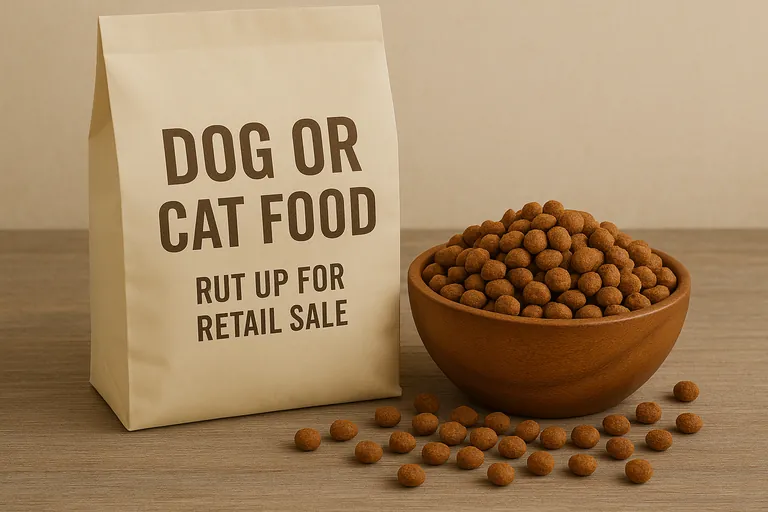 Dog or cat food, put up for retail sale
